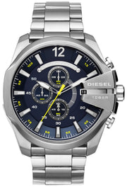  Shop Authentic Diesel Mega Chief Chronograph Blue Dial Silver Steel Strap Watch For Men - DZ4465 - Luxxuri