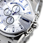  Shop Authentic Diesel Mega Chief Chronograph Silver Dial Silver Steel Strap Watch For Men - DZ4477 - Luxxuri