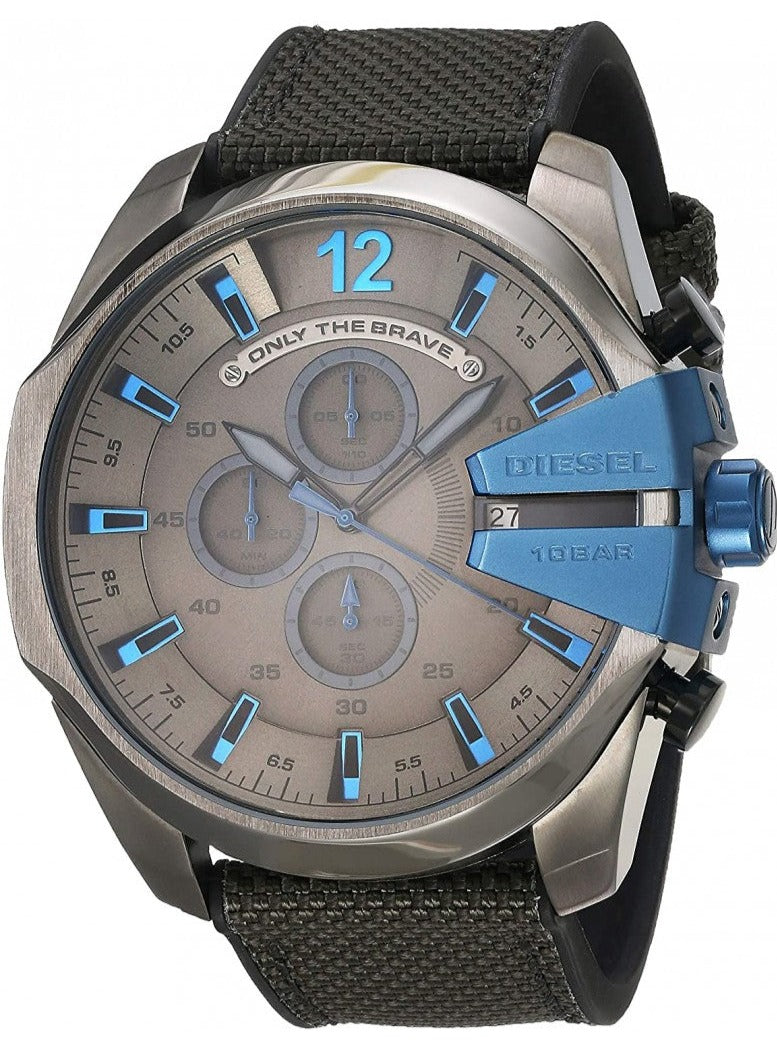  Shop Authentic Diesel Mega Chief Chronograph Black Dial Black Leather Strap Watch For Men - DZ4500 - Luxxuri