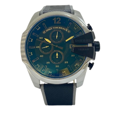  Shop Authentic Diesel Mega Chief Quartz Black Dial Grey Leather Strap Watch For Men - DZ4523 - Luxxuri