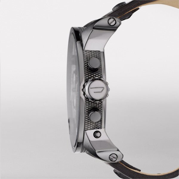  Shop Authentic Diesel Mr Daddy Chronograph White Dial Black Leather Strap Watch For Men - DZ7125 - Luxxuri