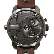  Shop Authentic Diesel Little Daddy SBA Small Sized Grey Dial Brown Leather Strap Watch For Men - DZ7258 - Luxxuri