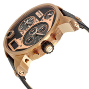  Shop Authentic Diesel Big Daddy Gold & Black Dial Black Leather Strap Watch For Men - DZ7261 - Luxxuri