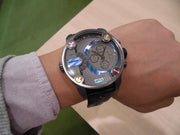  Shop Authentic Diesel Badass Chronograph Anthracite Dial Black Leather Strap Watch For Men - DZ7270 - Luxxuri