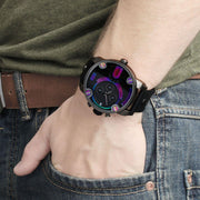  Shop Authentic Diesel Badass Chronograph Anthracite Dial Black Leather Strap Watch For Men - DZ7270 - Luxxuri