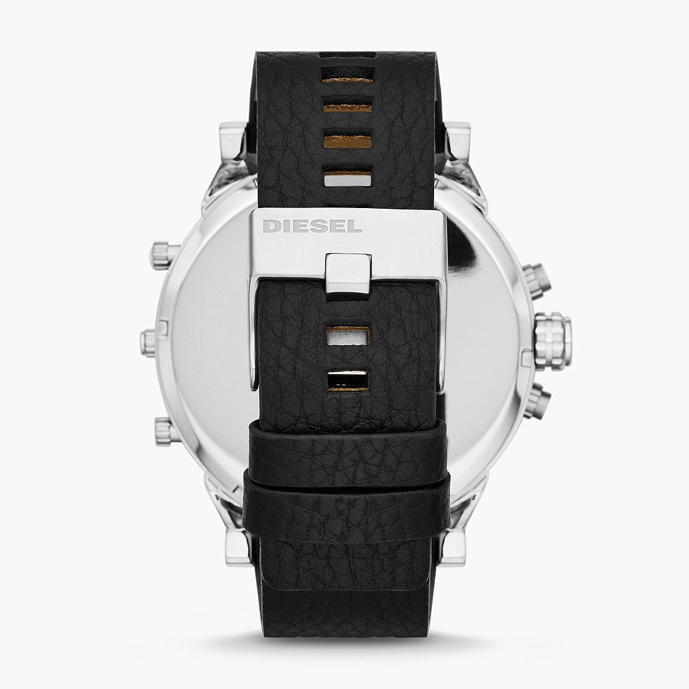  Shop Authentic Diesel Mr Daddy Black Dial Black Leather Strap Watch For Men - DZ7313 - Luxxuri