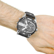  Shop Authentic Diesel Mr Daddy Black Dial Black Leather Strap Watch For Men - DZ7313 - Luxxuri