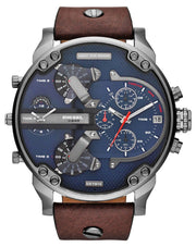  Shop Authentic Diesel Mr Daddy Blue Dial Brown Leather Strap Watch For Men - DZ7314 - Luxxuri