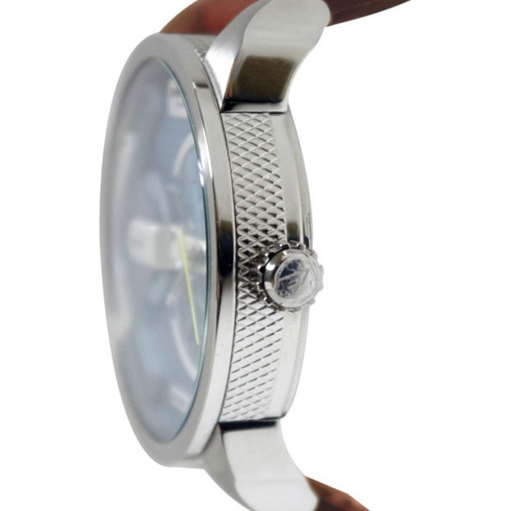  Shop Authentic Diesel Mini Daddy LIght Blue Dial Brown Leather Strap Watch For Men - DZ7321 - Luxxuri
