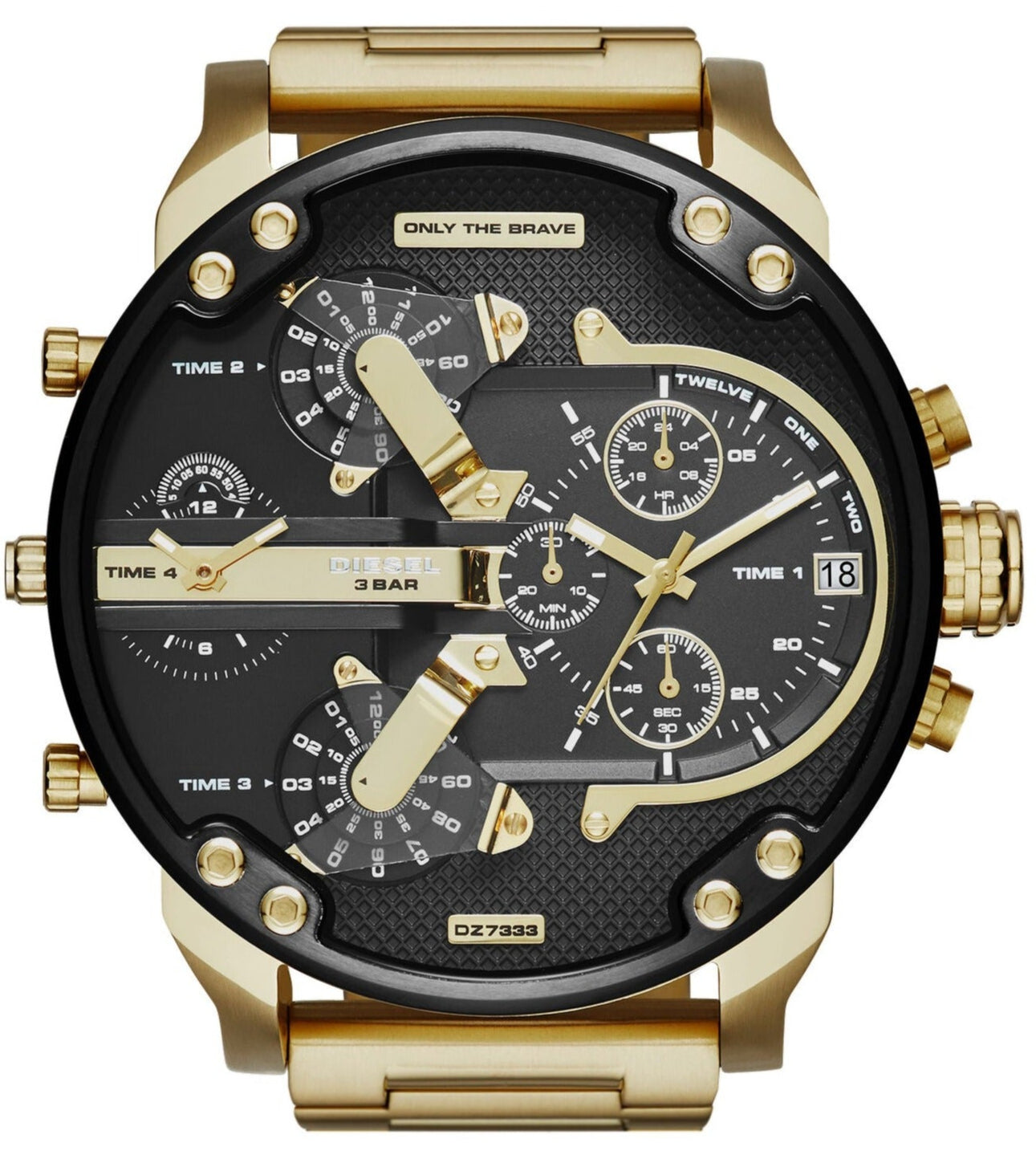  Shop Authentic Diesel Mr Daddy 2.0 Black Dial Gold Stainless Steel Watch For Men - DZ7333 - Luxxuri