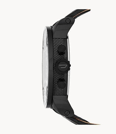  Shop Authentic Diesel Little Daddy Black Dial Black Leather Strap Watch For Men - DZ7334 - Luxxuri