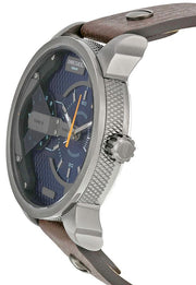  Shop Authentic Diesel Mini Daddy Analog Blue Dial Brown Leather Strap Watch For Men - DZ7339 - Luxxuri