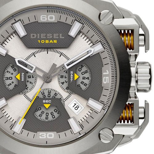  Shop Authentic Diesel BAMF Chronograph Beige Dial Brown Leather Strap Watch For Men - DZ7343 - Luxxuri
