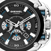  Shop Authentic Diesel BAMF Chronograph Black Dial Black Leather Strap Watch For Men - DZ7345 - Luxxuri