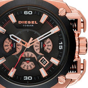  Shop Authentic Diesel BAMF Chronograph Black Dial Black Leather Strap Watch For Men - DZ7346 - Luxxuri