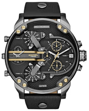  Shop Authentic Diesel Mr Daddy 2.0 Black Dial Black Leather Strap Watch For Men - DZ7348 - Luxxuri