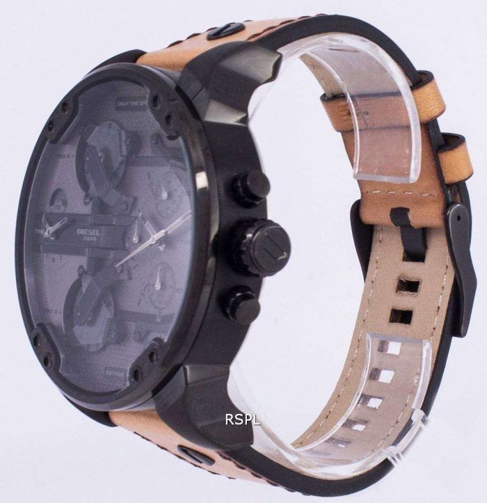  Shop Authentic Diesel Mr. Daddy 2.0 Chronograph Grey Dial Brown Leather Strap Watch For Men - DZ7406 - Luxxuri