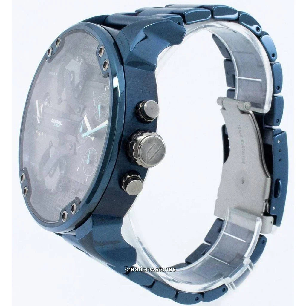  Shop Authentic Diesel Daddy 2.0 Chronograph Quartz Grey Dial Blue Steel Strap Watch For Men - DZ7414 - Luxxuri
