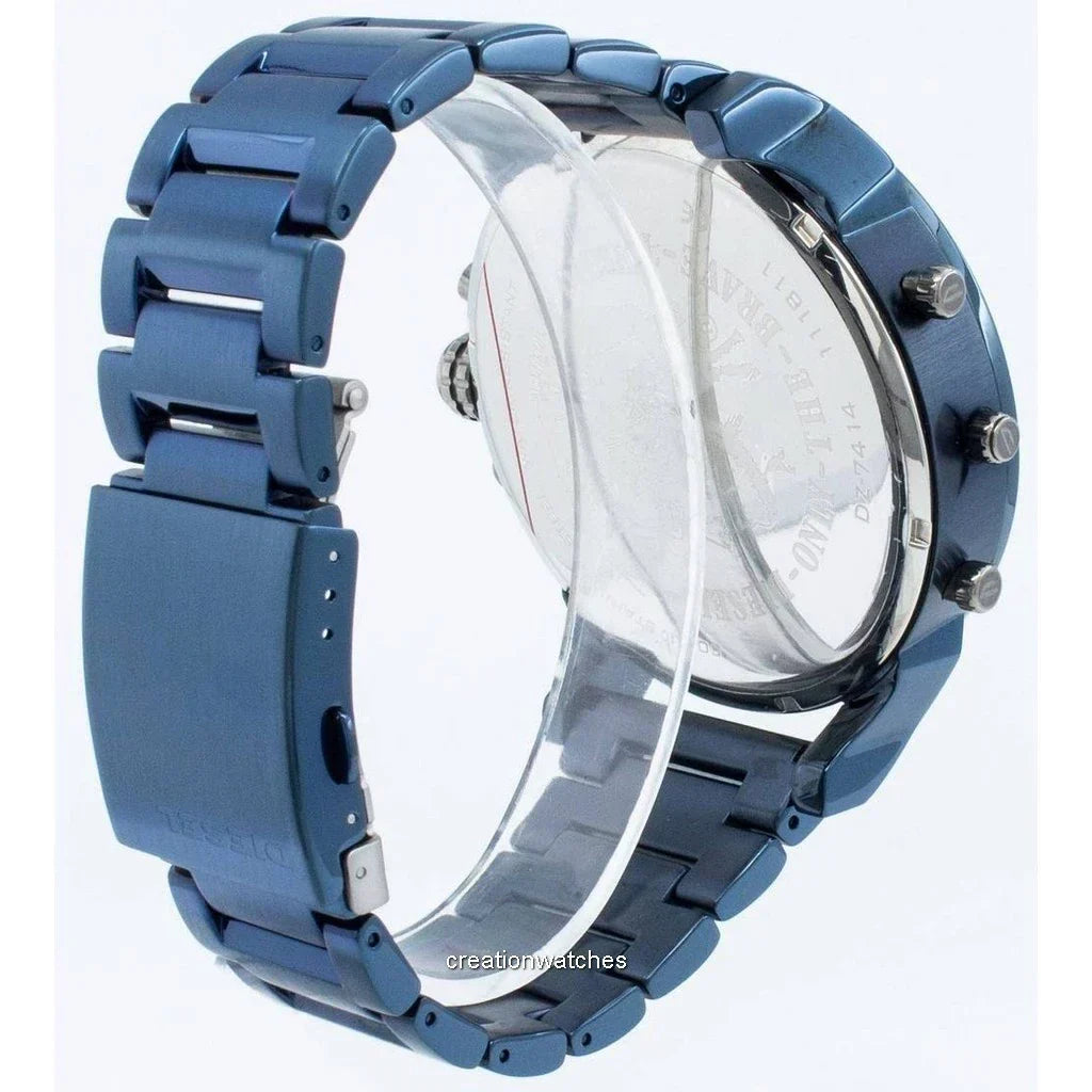  Shop Authentic Diesel Daddy 2.0 Chronograph Quartz Grey Dial Blue Steel Strap Watch For Men - DZ7414 - Luxxuri