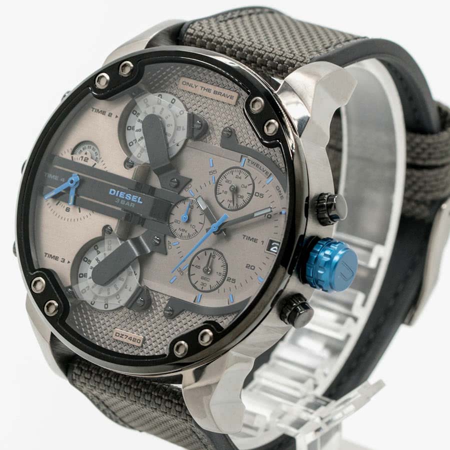  Shop Authentic Diesel Mr Daddy 2.0 Chronograph Grey Dial Black Nylon Strap Watch For Men - DZ7420 - Luxxuri