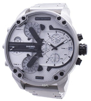  Shop Authentic Diesel Mr. Daddy Chronograph Silver Dial Silver Steel Strap Watch For Men - DZ7421 - Luxxuri
