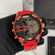  Shop Authentic Diesel Mr Daddy 2.0 Chronograph Grey Dial Red Rubber Strap Watch For Men - DZ7430 - Luxxuri