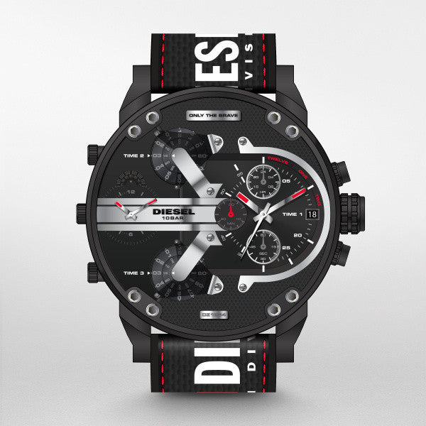 Shop Authentic Diesel Mr. Daddy 2.0 Quartz Black Dial Black Nylon Strap Watch For Men - DZ7433 - Luxxuri