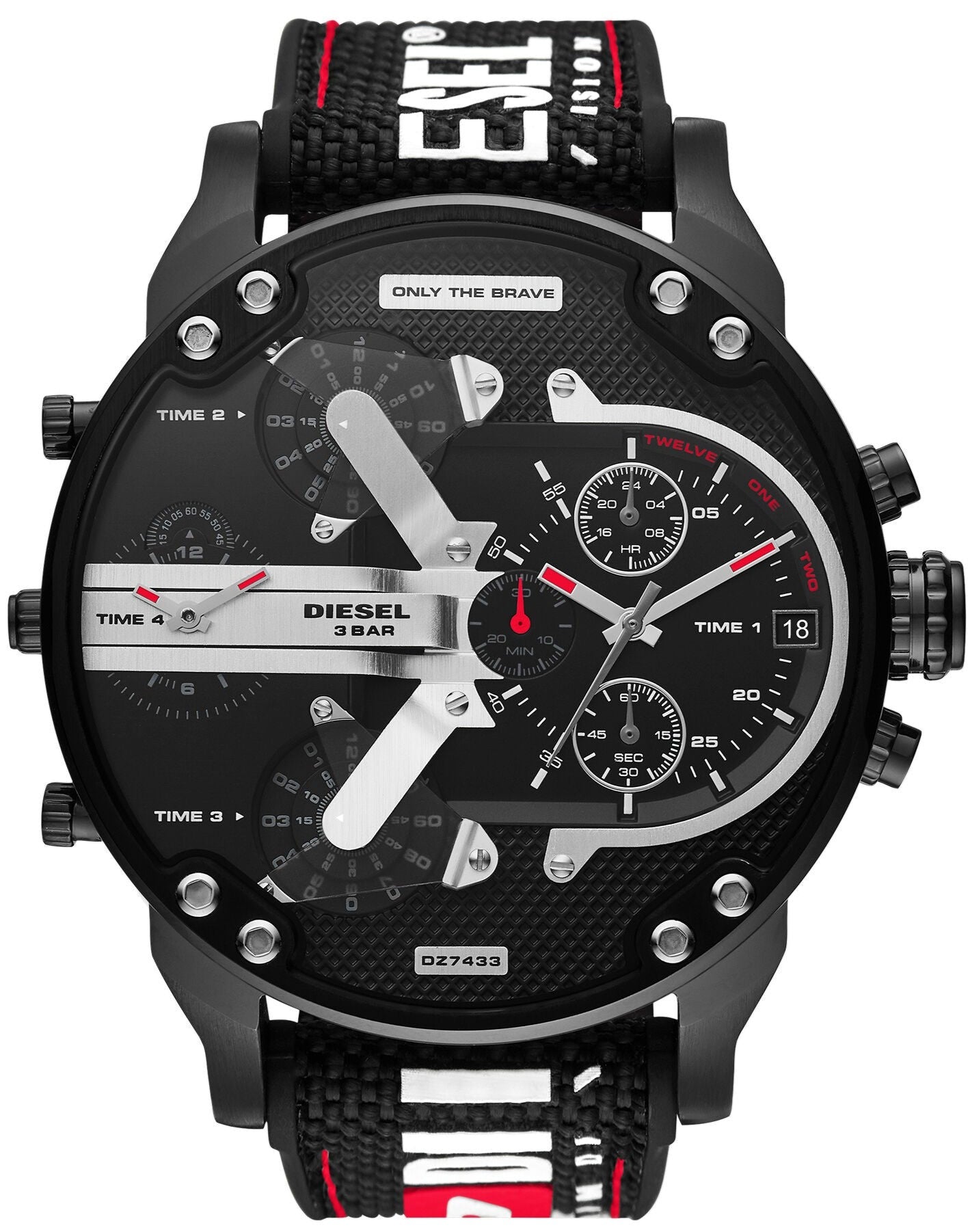  Shop Authentic Diesel Mr. Daddy 2.0 Quartz Black Dial Black Nylon Strap Watch For Men - DZ7433 - Luxxuri