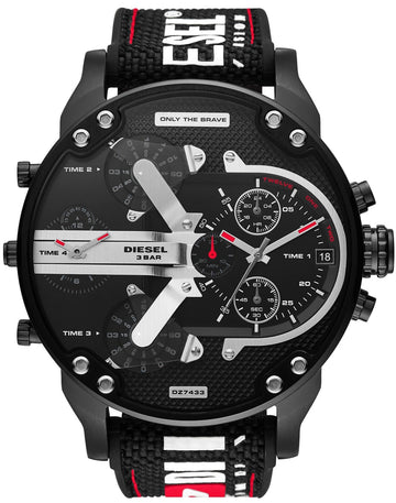  Shop Authentic Diesel Mr. Daddy 2.0 Quartz Black Dial Black Nylon Strap Watch For Men - DZ7433 - Luxxuri