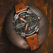  Shop Authentic Diesel Mr Daddy 2.0 Black Dial Brown Leather Strap Watch For Men - DZ7332 - Luxxuri