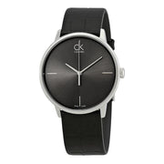  Shop Authentic Calvin Klein Accent Black Dial Black Leather Strap Watch for Men - K2Y2X1CU - Luxxuri