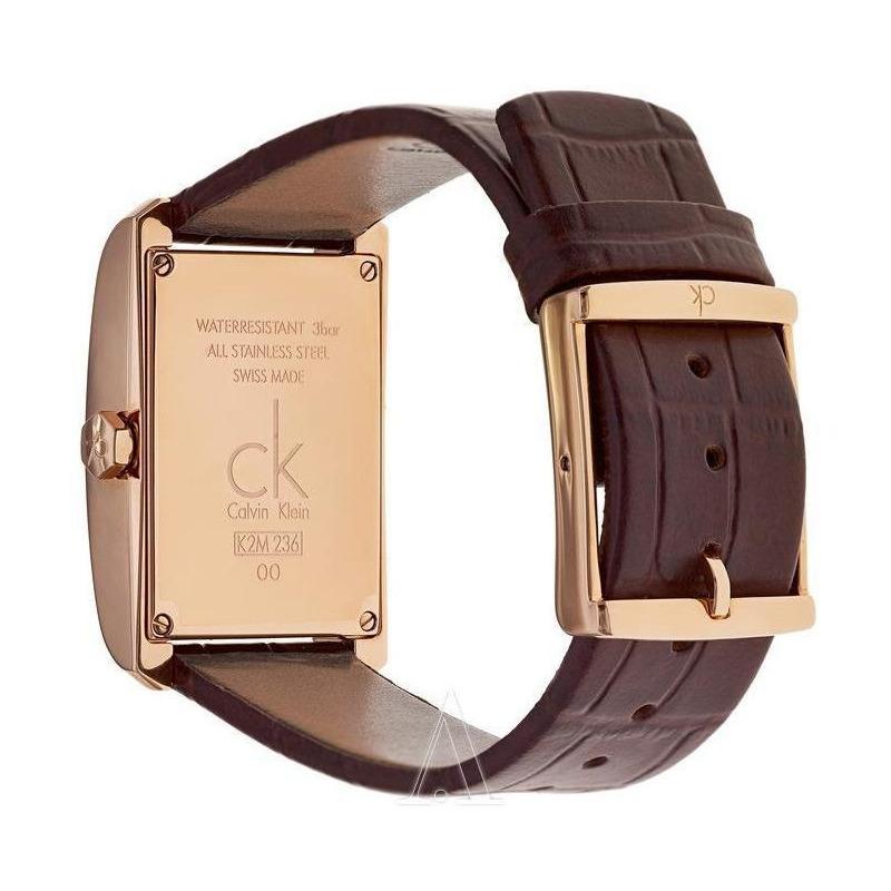  Shop Authentic Calvin Klein Window White Dial Brown Leather Strap Watch for Women - K2M23620 - Luxxuri