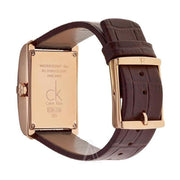  Shop Authentic Calvin Klein Window White Dial Brown Leather Strap Watch for Women - K2M23620 - Luxxuri