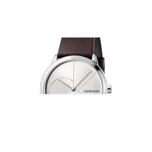  Shop Authentic Calvin Klein Minimal Silver Dial Brown Leather Strap Watch for Men - K3M221G6 - Luxxuri