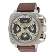  Shop Authentic Diesel BAMF Chronograph Beige Dial Brown Leather Strap Watch For Men - DZ7343 - Luxxuri