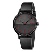  Shop Authentic Calvin Klein Boost Black Dial Black Leather Strap Watch for Men - K7Y214CY - Luxxuri