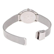  Shop Authentic Calvin Klein Minimal Black Dial Silver Mesh Bracelet Watch for Women - K3M52151 - Luxxuri