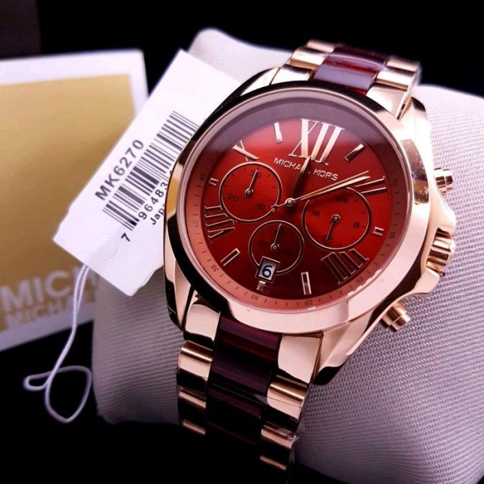  Shop Authentic Michael Kors Bradshaw Burgundy Dial Two Tone Steel Strap Watch for Women - MK6270 - Luxxuri