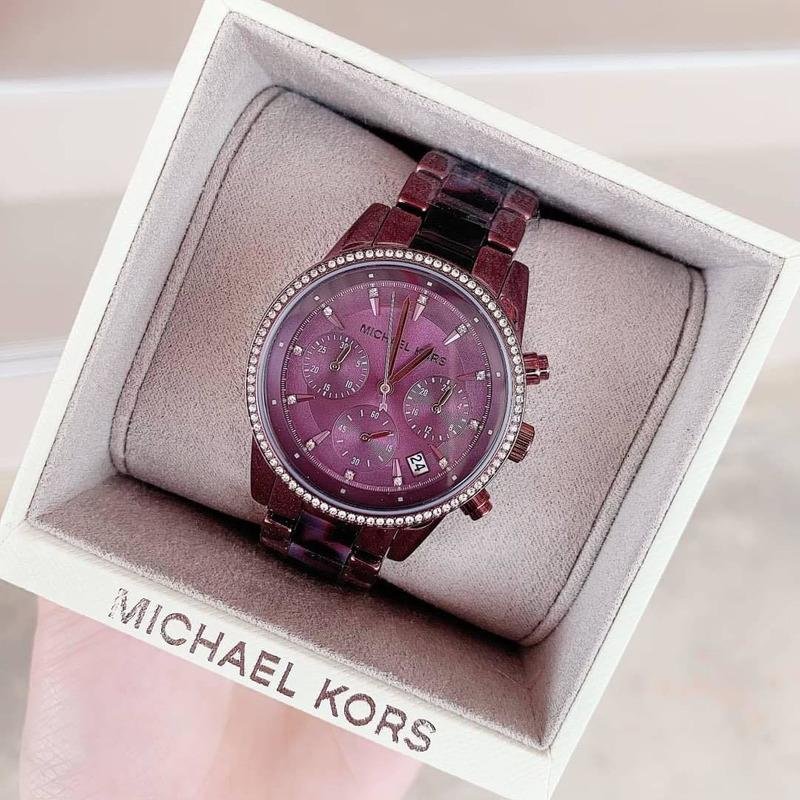  Shop Authentic Michael Kors Ritz Chronograph Purple Dial Purple Steel Strap Watch For Women - MK6720 - Luxxuri