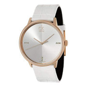  Shop Authentic Calvin Klein Accent White Dial White Leather Strap Watch for Women - K2Y2Y6KW - Luxxuri