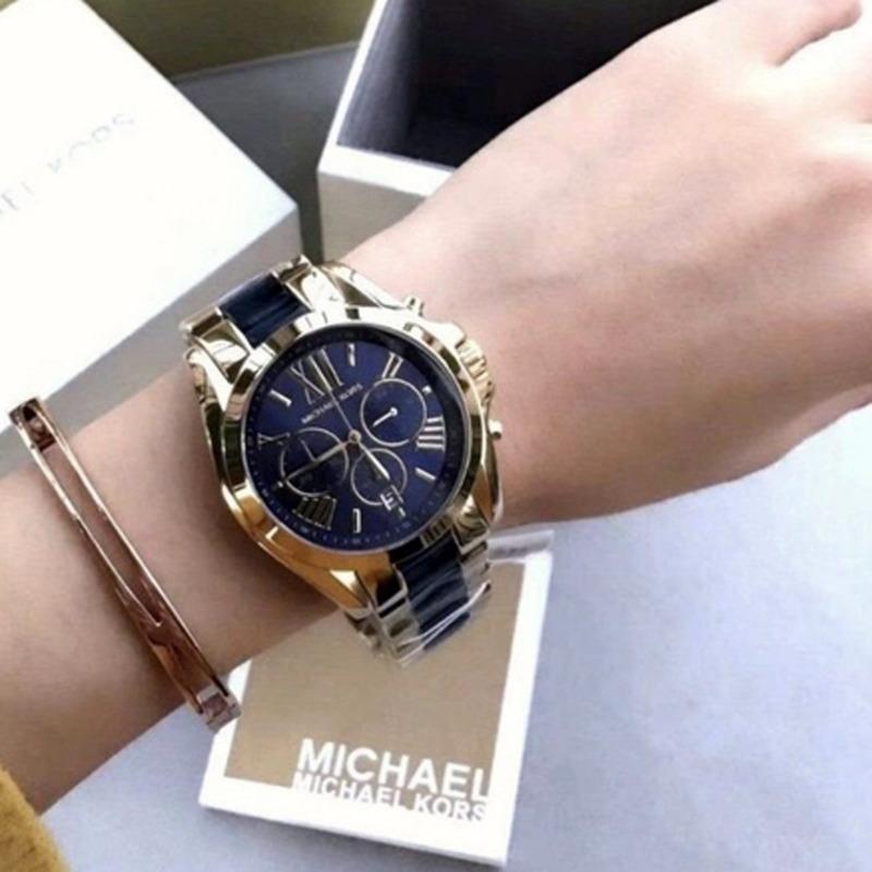  Shop Authentic Michael Kors Bradshaw Navy Blue Dial Two Tone Steel Strap Watch for Women - MK6268 - Luxxuri