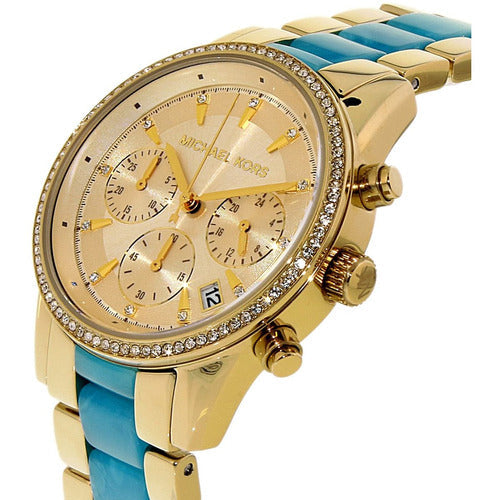  Shop Authentic Michael Kors Ritz Gold Dial Two Tone Steel Strap Watch for Women - MK6328 - Luxxuri