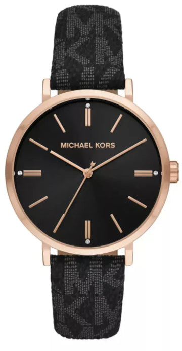  Shop Authentic Michael Kors Addyson Quartz Black Dial Black Leather Strap Watch for Women - MK2948 - Luxxuri