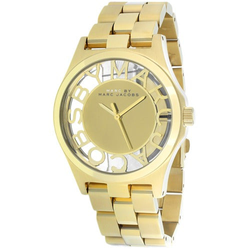  Shop Authentic Marc Jacobs Henry Gold Dial Gold Steel Strap Watch for Women - MBM3292 - Luxxuri