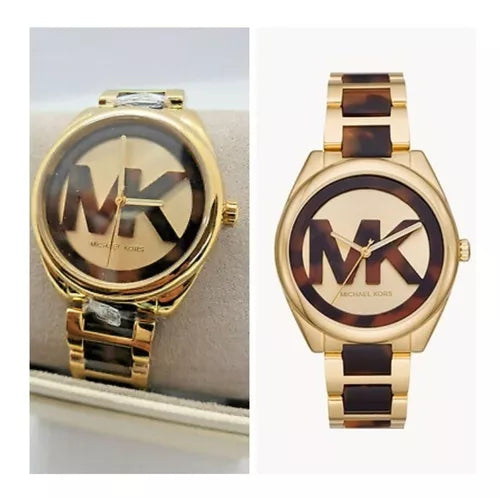  Shop Authentic Michael Kors Janelle Three-Hand Gold Dial Two Tone Steel Strap Watch For Women - MK7136 - Luxxuri