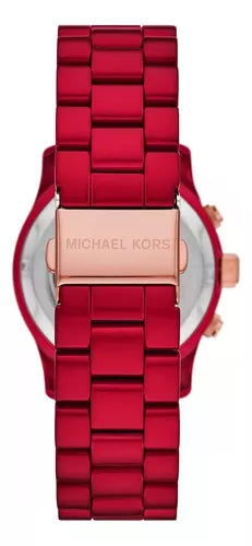  Shop Authentic Michael Kors Runway Analog Chronograph Red Dial Red Steel Strap Watch for Women - MK7436 - Luxxuri