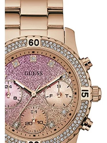  Shop Authentic Guess Confetti Pink Dial Rose Gold Steel Strap Watch For Women - W0774L3 - Luxxuri