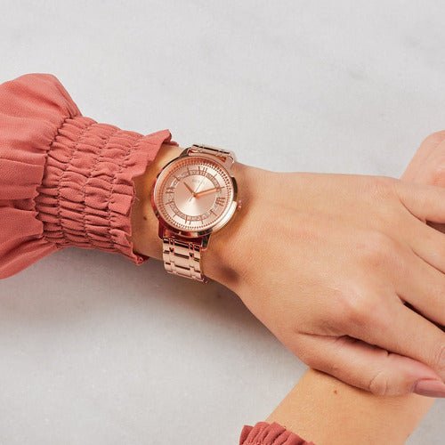  Shop Authentic Guess Montauk Rose Gold Dial Rose Gold Steel Strap Watch For Women - W0933L3 - Luxxuri