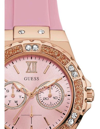  Shop Authentic Guess Rose Gold Dial with Diamonds Pink Rubber Strap Watch For Women - W1053L3 - Luxxuri