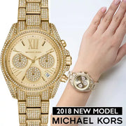 Shop Authentic Michael Kors Mini Bradshaw Crystals Gold Dial Gold Steel Strap Watch For Women - MK6494 - Luxxuri
